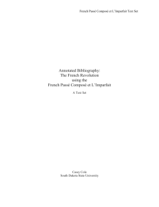 French Passé Composé et L'Imparfait Text Set Annotated