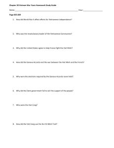 Chapter 30 Vietnam War Years Homework Study Guide