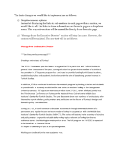 Outline for the Website - The Institute of Turkish Studies