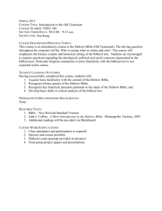 THST 100 01 Intro to Old Testament TR 0800