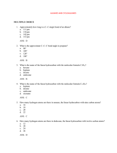 ALKANES AND CYCLOALKANES MULTIPLE CHOICE 1