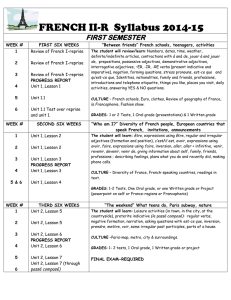 2014-15 French 2 Regulars Syllabus