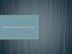 Argumentative Essay