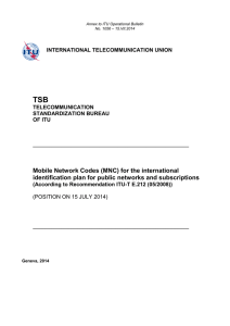 Mobile Network Codes (MNC)