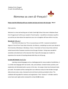 Plan de cours- Français I