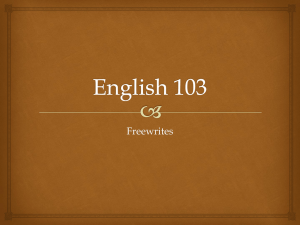 Freewrites - Professor DeFrance