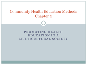 Community Health Education Methods Chapter 2
