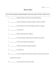 Mise en place Worksheet