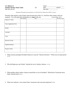 U.S. History 8 Name: Manifest Destiny Study Guide /20 Date