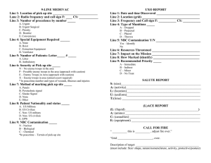 9-LINE MEDEVAC UXO REPORT Line 1: Location of pick up site ____________________________