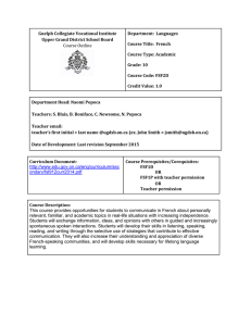 Guelph Collegiate Vocational Institute Department:  Languages Upper Grand District School Board
