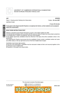 UNIVERSITY OF CAMBRIDGE INTERNATIONAL EXAMINATIONS General Certificate of Education Ordinary Level 6010/02