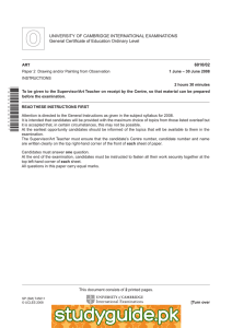 UNIVERSITY OF CAMBRIDGE INTERNATIONAL EXAMINATIONS General Certificate of Education Ordinary Level 6010/02