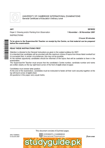 UNIVERSITY OF CAMBRIDGE INTERNATIONAL EXAMINATIONS General Certificate of Education Ordinary Level 6010/02