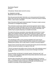 Des Moines Register 02-09-07  Ombudsman: Review state records for privacy