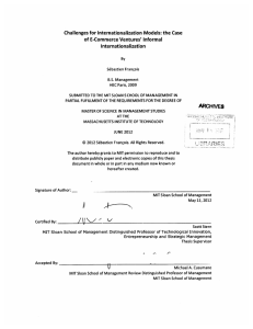 Challenges for Internationalization  Models: the Case Internationalization