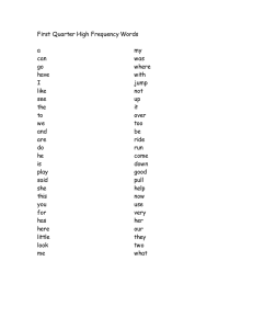 First Quarter High Frequency Words  a my