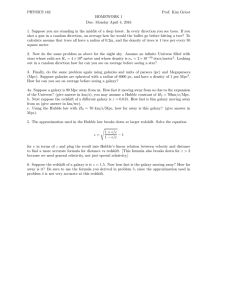 PHYSICS 162 Prof: Kim Griest HOMEWORK 1 Due: Monday April 4, 2016