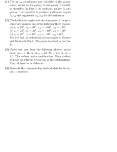 (1) The initial coordinates and velocities of the galaxy