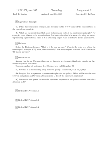UCSD Physics 162 Assignment 2 Cosmology
