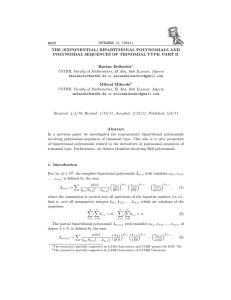 INTEGERS 11 (2011) #A29 THE (EXPONENTIAL) BIPARTITIONAL POLYNOMIALS AND