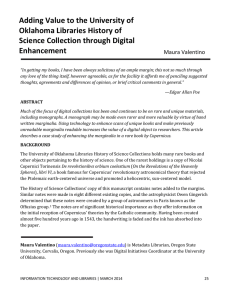 Adding Value to the University of Oklahoma Libraries History of Enhancement