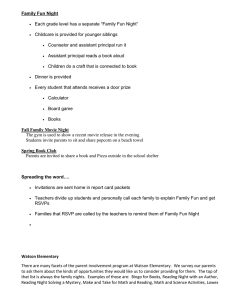 Family Fun Night Childcare is provided for younger siblings
