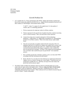 Growth Problem Set FE 312Q Professor Smith Fall 2012