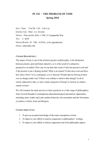 PL 522  – THE PROBLEM OF TIME Spring 2010