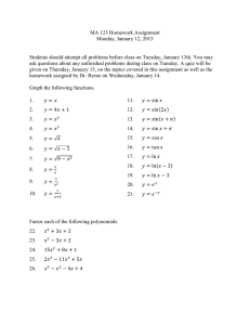 MA 125 Homework Assignment Monday, January 12, 2015