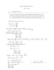 IViatli 1050-003: Quiz 7 Name: SO\AtOn