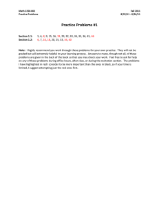 Practice Problems #1