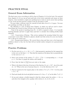 PRACTICE FINAL General Exam Information
