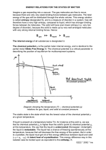 ENERGY RELATIONS FOR THE STATES OF MATTER