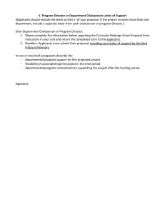V. Program Director or Department Chairperson Letter of Support