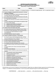 WATSON COLLEGE OF EDUCATION UNIVERSITY OF NORTH CAROLINA WILMINGTON