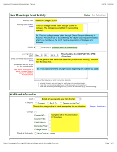 New Knowledge Level Activity: