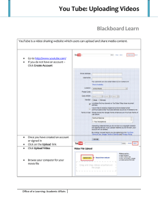 You Tube: Uploading Videos Blackboard Learn