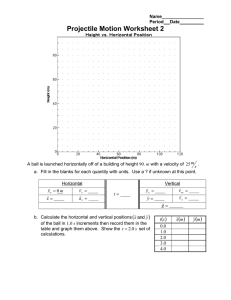 Projectile Motion Worksheet 2