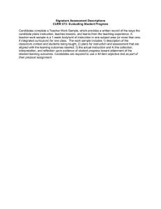 Signature Assessment Descriptions CURR 573: Evaluating Student Progress