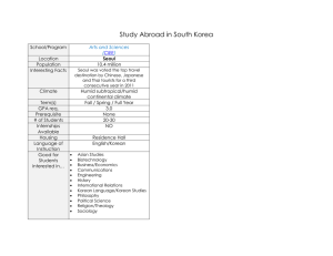 Study Abroad in South Korea  School/Program Location