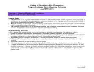 College of Education &amp; Allied Professions As of 07/21/2006