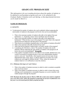 GRADUATE PROGRAM SIZE