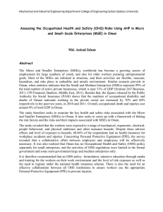 Assessing the Occupational Health and Safety (OHS) Risks Using AHP... and Small-Scale Enterprises (MSE) in Oman