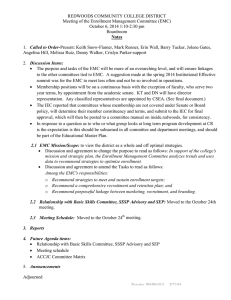 REDWOODS COMMUNITY COLLEGE DISTRICT Meeting of the Enrollment Management Committee (EMC)  Boardroom
