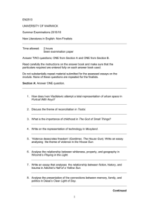 EN2513  UNIVERSITY OF WARWICK Summer Examinations 2015/16