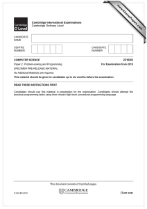 www.XtremePapers.com Cambridge International Examinations Cambridge Ordinary Level