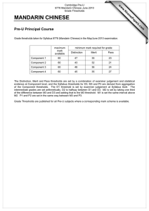 MANDARIN CHINESE Pre-U Principal Course www.XtremePapers.com