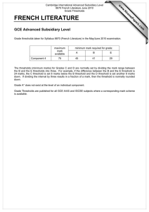 FRENCH LITERATURE GCE Advanced Subsidiary Level www.XtremePapers.com