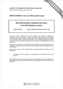 MARK SCHEME for the June 2005 question paper